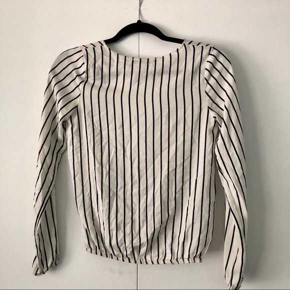 Brandy Melville Zosia Striped Long Sleeve Wrap Top - Picture 6 of 7